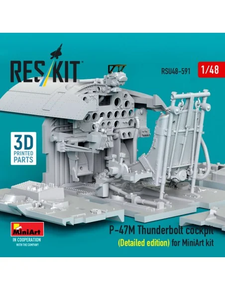 P-47M Thunderbolt cockpit (Detailed edition) for MiniArt kit (3D Pr...