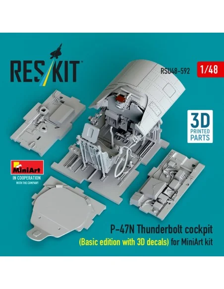 P-47N Thunderbolt cockpit (Basic edition with 3D decals) for MiniAr...