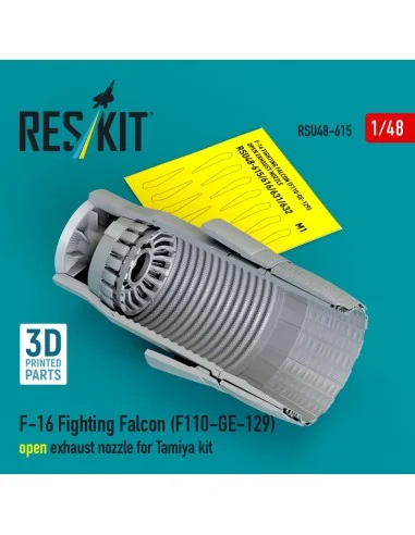 F-16 Fighting Falcon (F110-GE-129) open exhaust nozzle for Tamiya k...