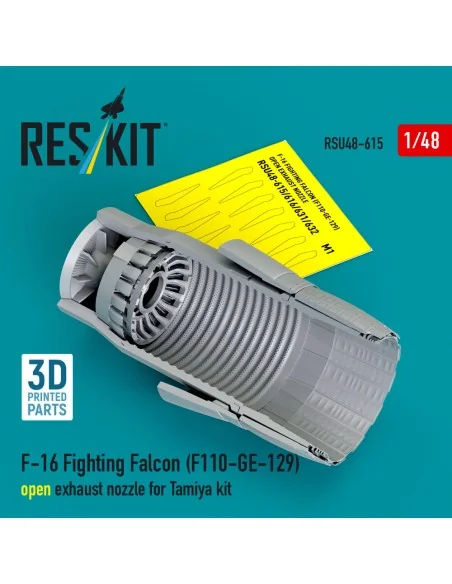 F-16 Fighting Falcon (F110-GE-129) open exhaust nozzle for Tamiya k...