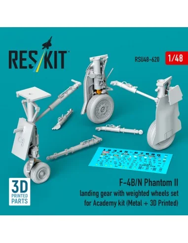 F-4B/N Phantom II landing gear with weighted wheels set (Metal + 3D...