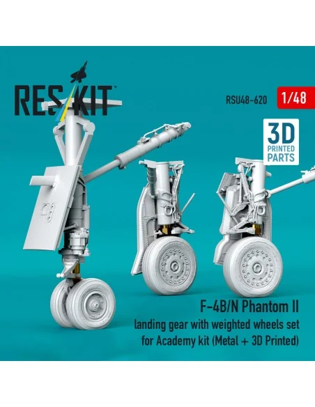 F-4B/N Phantom II landing gear with weighted wheels set (Metal + 3D...