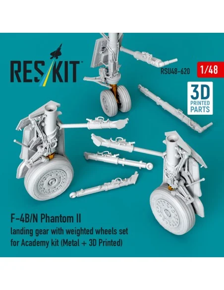 F-4B/N Phantom II landing gear with weighted wheels set (Metal + 3D...