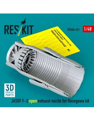 JASDF F-2 open exhaust nozzle for Hasegawa kit (3D Printed), 1/48 -...