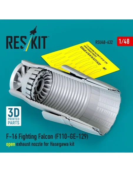 F-16 Fighting Falcon (F110-GE-129) open exhaust nozzle for Hasegawa...