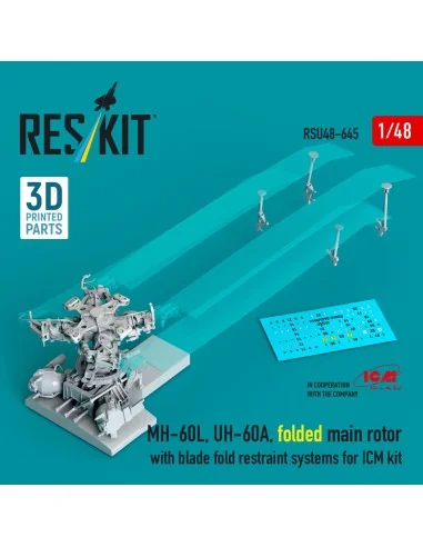 MH-60L, UH-60A, folded main rotor with blade fold restraint systems...