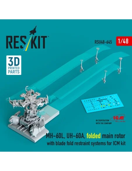 MH-60L, UH-60A, folded main rotor with blade fold restraint systems...