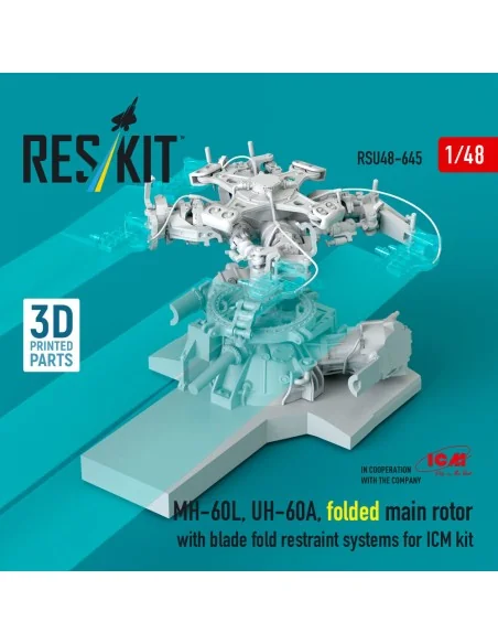 MH-60L, UH-60A, folded main rotor with blade fold restraint systems...