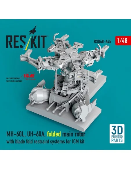 MH-60L, UH-60A, folded main rotor with blade fold restraint systems...