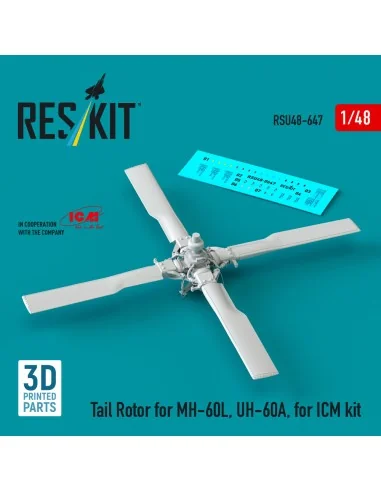 Tail Rotor for MH-60L, UH-60A (3D Printed) for ICM, 1/48 - ResKit M...