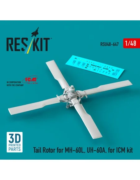 [NO_DESC] Tail Rotor for MH-60L, UH-60A (3D Printed) for ICM, 1/48 ...