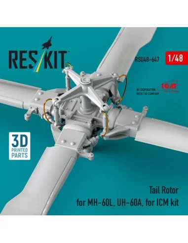 Tail Rotor for MH-60L, UH-60A (3D Printed) for ICM, 1/48 - ResKit M...