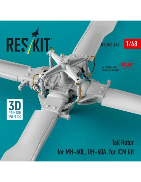 Tail Rotor for MH-60L, UH-60A (3D Printed) for ICM, 1/48 - ResKit M...