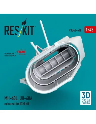 MH-60L, UH-60A exhaust (3D Printed) for ICM, 1/48 - ResKit Models R...