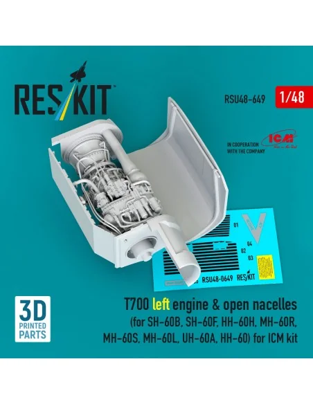 T700 left engine & open nacelles (for SH-60B, SH-60F, HH-60H, MH-60...