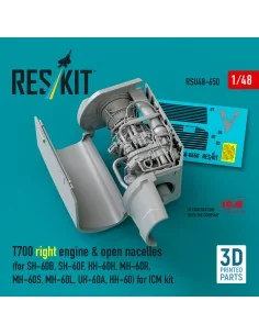 T700 right engine & open nacelles (for SH-60B, SH-60F, HH-60H, MH-6...