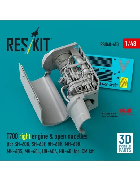 T700 right engine & open nacelles (for SH-60B, SH-60F, HH-60H, MH-6...
