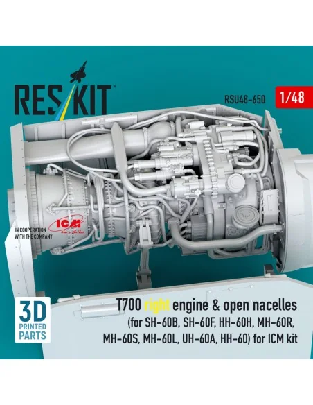 T700 right engine & open nacelles (for SH-60B, SH-60F, HH-60H, MH-6...