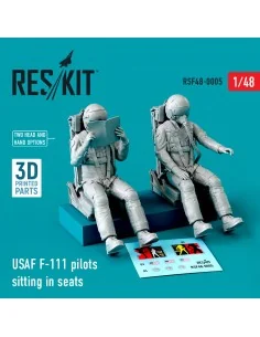 USAF F-111 pilots sitting in seats (2 pcs) (3D Printed), 1/48 - Res...