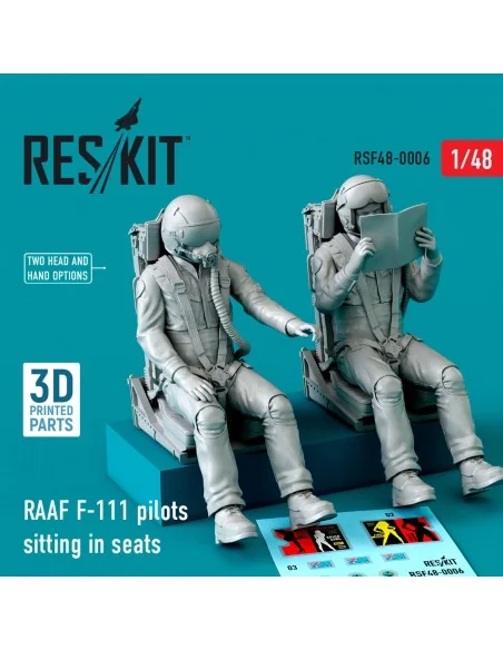 RAAF F-111 pilots sitting in seats (2 pcs) (3D Printed), 1/48 - Res...
