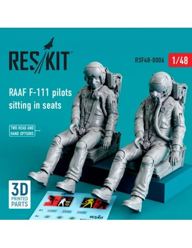 RAAF F-111 pilots sitting in seats (2 pcs) (3D Printed), 1/48 - Res...