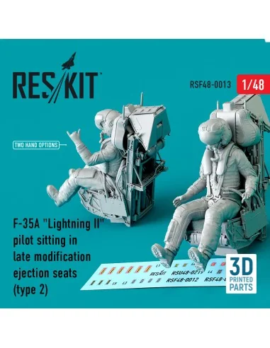 F-35A Lightning II pilot sitting in late modification ejection seat...