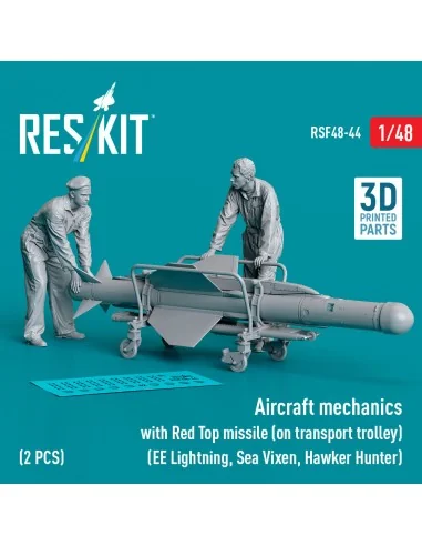 Aircraft mechanics with Red Top missile (on transport trolley) (EE ...
