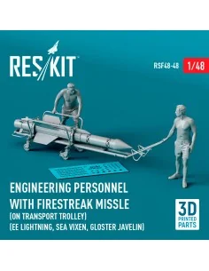 Engineering Personnel with Firestreak missile (on transport trolley...