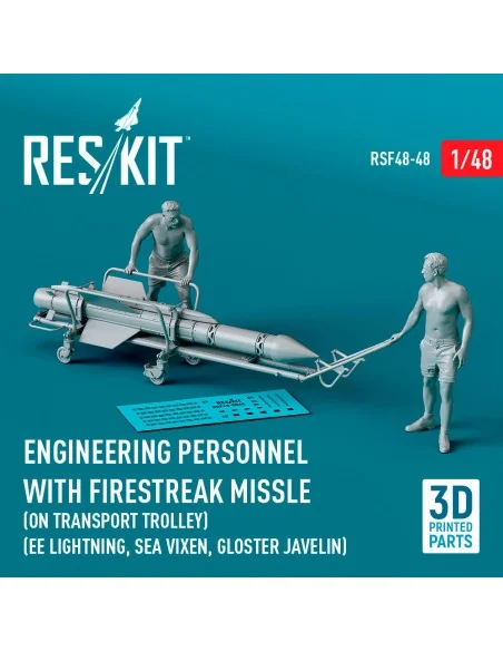 Engineering Personnel with Firestreak missile (on transport trolley...
