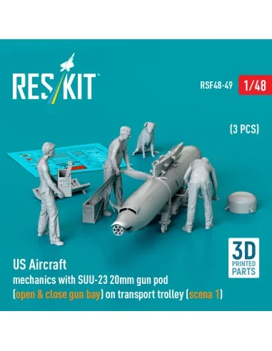 US Aircraft mechanics with SUU-23 20mm gun pod (open & close gun ba...