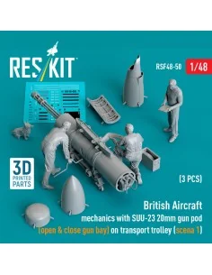 British Aircraft mechanics with SUU-23 20mm gun pod (open & close g...