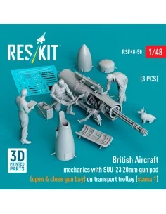 British Aircraft mechanics with SUU-23 20mm gun pod (open & close g... 2