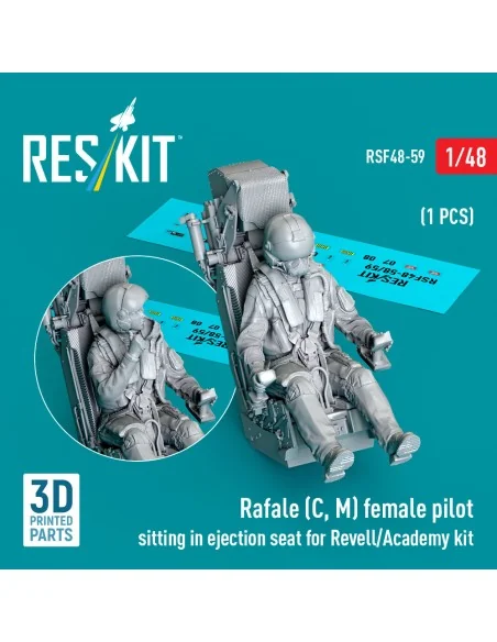 Rafale (C, M) female pilot sitting in ejection seat for Revell/Acad...
