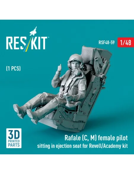 Rafale (C, M) female pilot sitting in ejection seat for Revell/Acad...