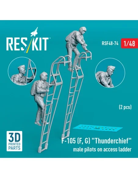 F-105 (F, G) Thunderchief male pilots on access ladder (2 pcs) (3D ...