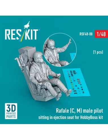 Rafale (C, M) male pilot sitting in ejection seat for HobbyBoss kit...