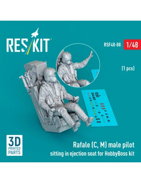 Rafale (C, M) male pilot sitting in ejection seat for HobbyBoss kit...