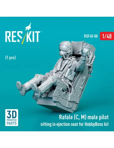 Rafale (C, M) male pilot sitting in ejection seat for HobbyBoss kit...