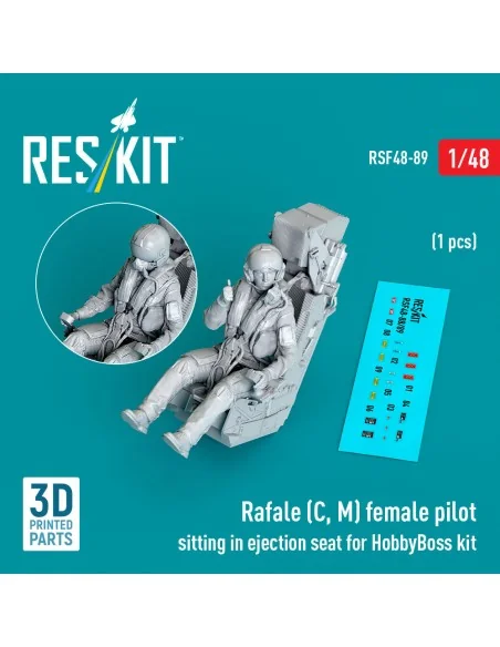 Rafale (C, M) female pilot sitting in ejection seat for HobbyBoss k...