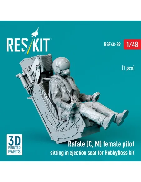 Rafale (C, M) female pilot sitting in ejection seat for HobbyBoss k...