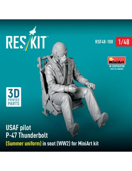 USAF pilot P-47 Thunderbolt (Summer uniform) in seat (WW2) for Mini...