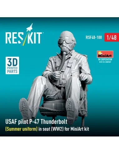 USAF pilot P-47 Thunderbolt (Summer uniform) in seat (WW2) for Mini...