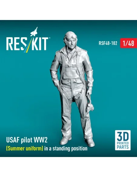 USAF pilot WW2 (Summer uniform) in a standing position (3D Printed)...