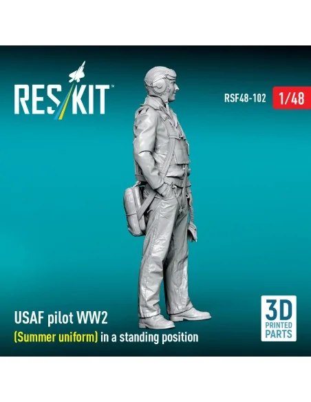 USAF pilot WW2 (Summer uniform) in a standing position (3D Printed)...