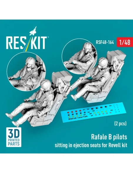 Rafale B pilots sitting in ejection seats for Revell kit (2 pcs) (3...