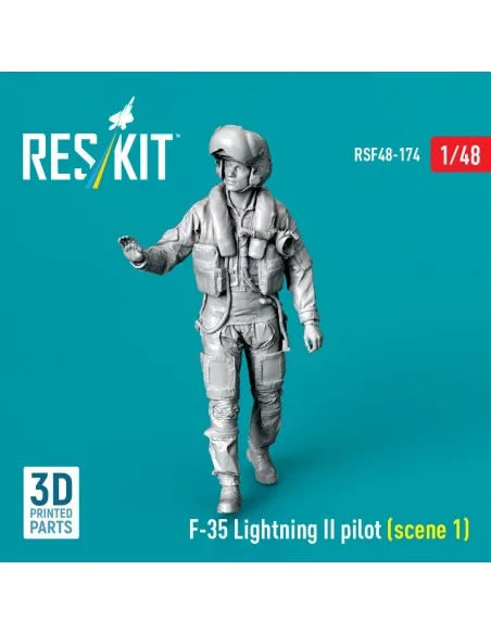 [NO_DESC] F-35 Lightning II pilot (scene 1) (3D Printed), 1/48 - Re...
