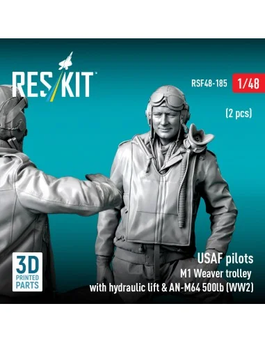 USAF pilots (2 pcs) & M1 Weaver trolley with hydraulic lift & AN-M6...