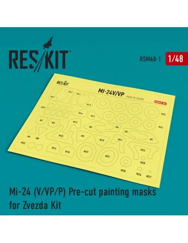 [NO_DESC] Mi-24 (V, VP, P) Pre-cut painting masks for Zvezda kit, 1...