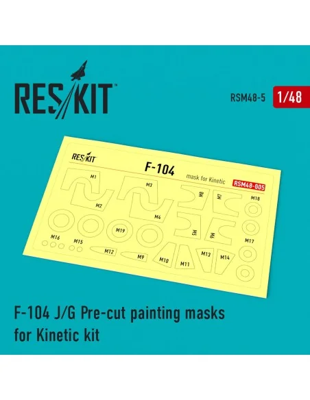 F-104 (J, G) Starfighter Pre-cut painting masks for Kinetic kit, 1/...