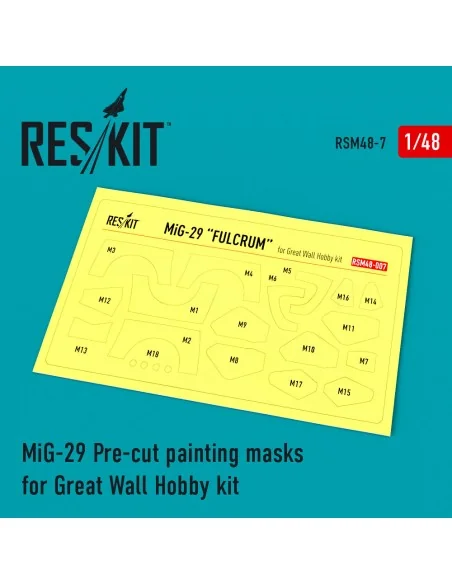 MiG-29 Pre-cut painting masks for GWH kit, 1/48 - ResKit Models RSM...